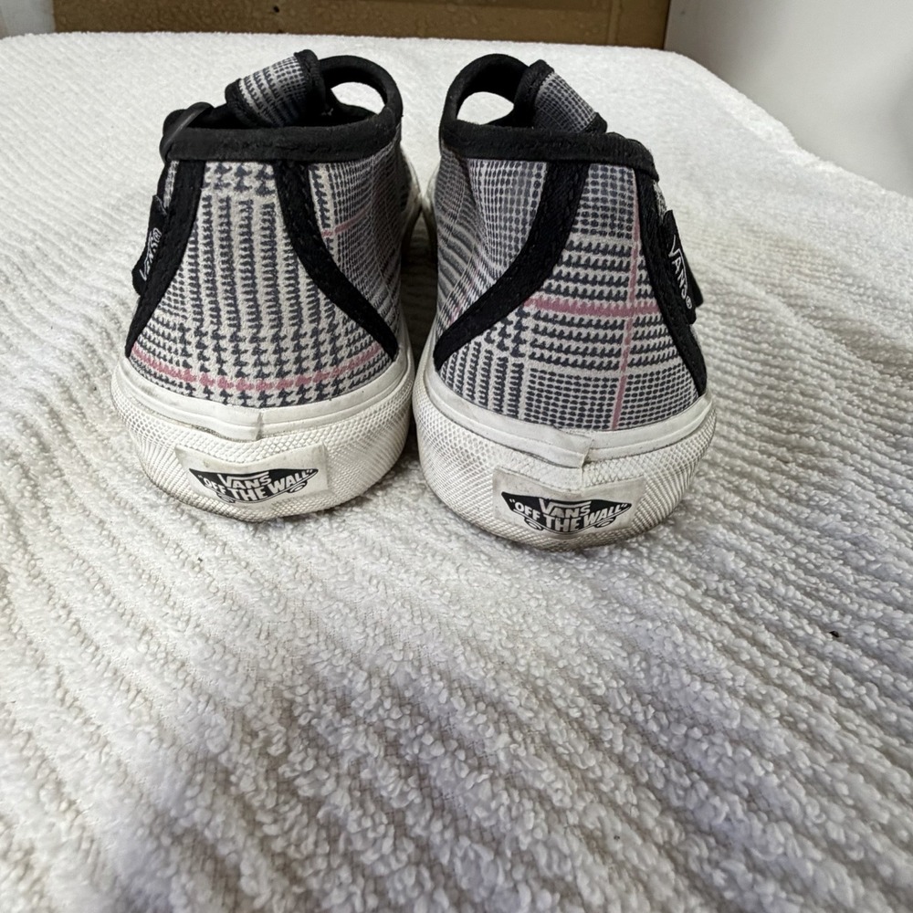 Vans Womens Sz 8.5 Shoes Style 93 Plaid Canvas Mary Janes Sneakers Pink Black - Picture 3 of 6